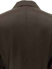 Dark brown leather tailored jacket