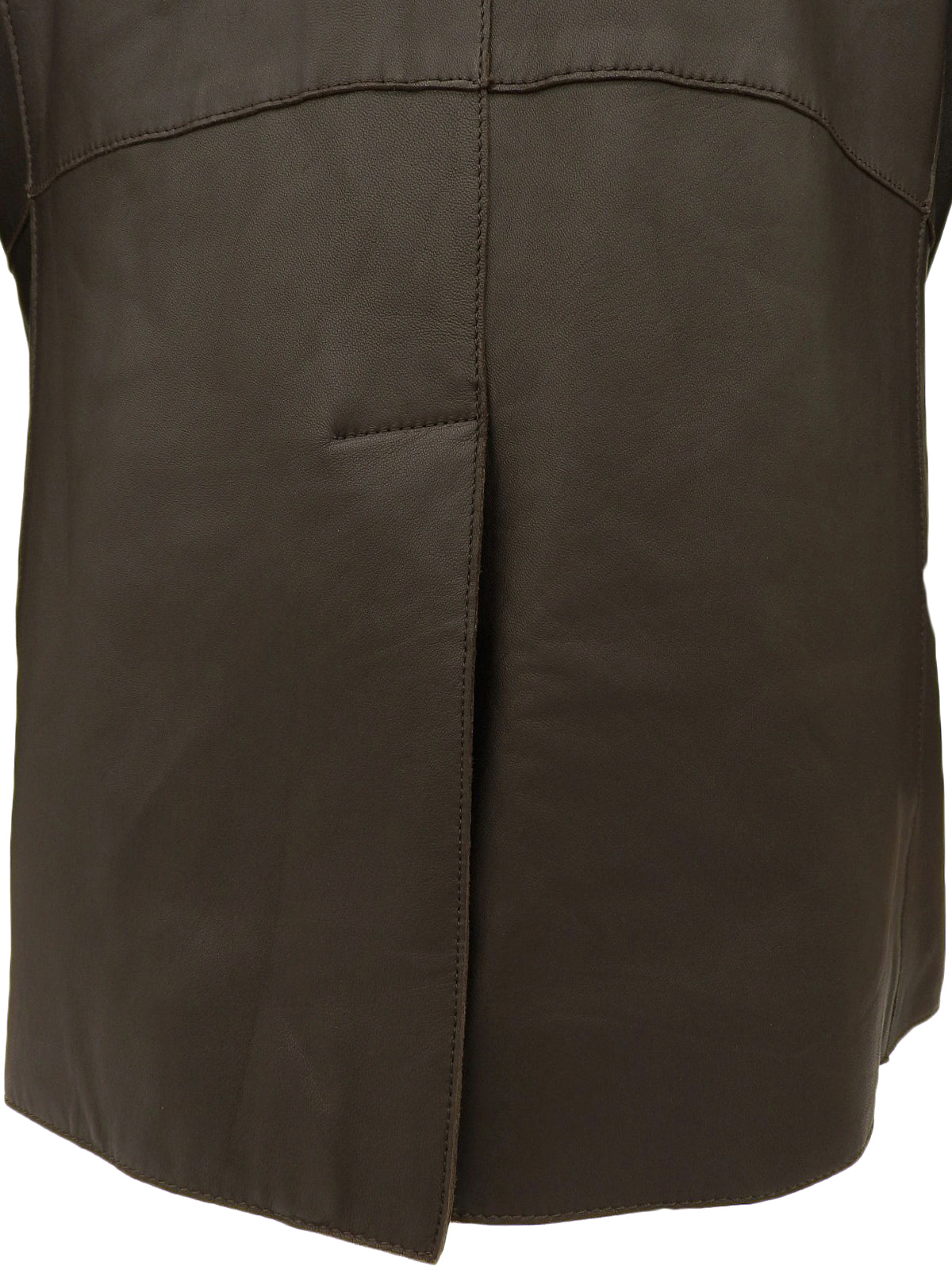 Dark brown leather tailored jacket