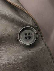 Dark brown leather tailored jacket