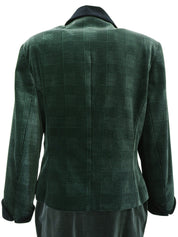 绿色/黑色丝绒格纹套装