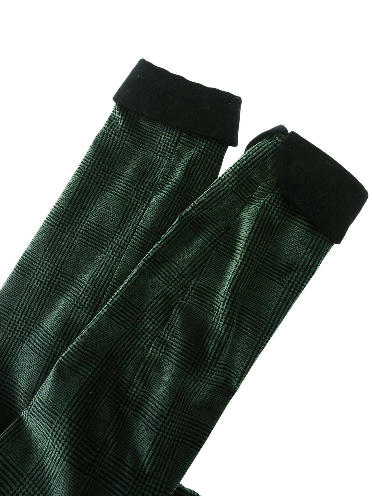 绿色/黑色丝绒格纹套装