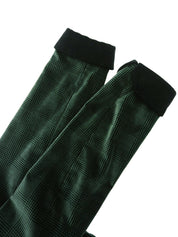 绿色/黑色丝绒格纹套装