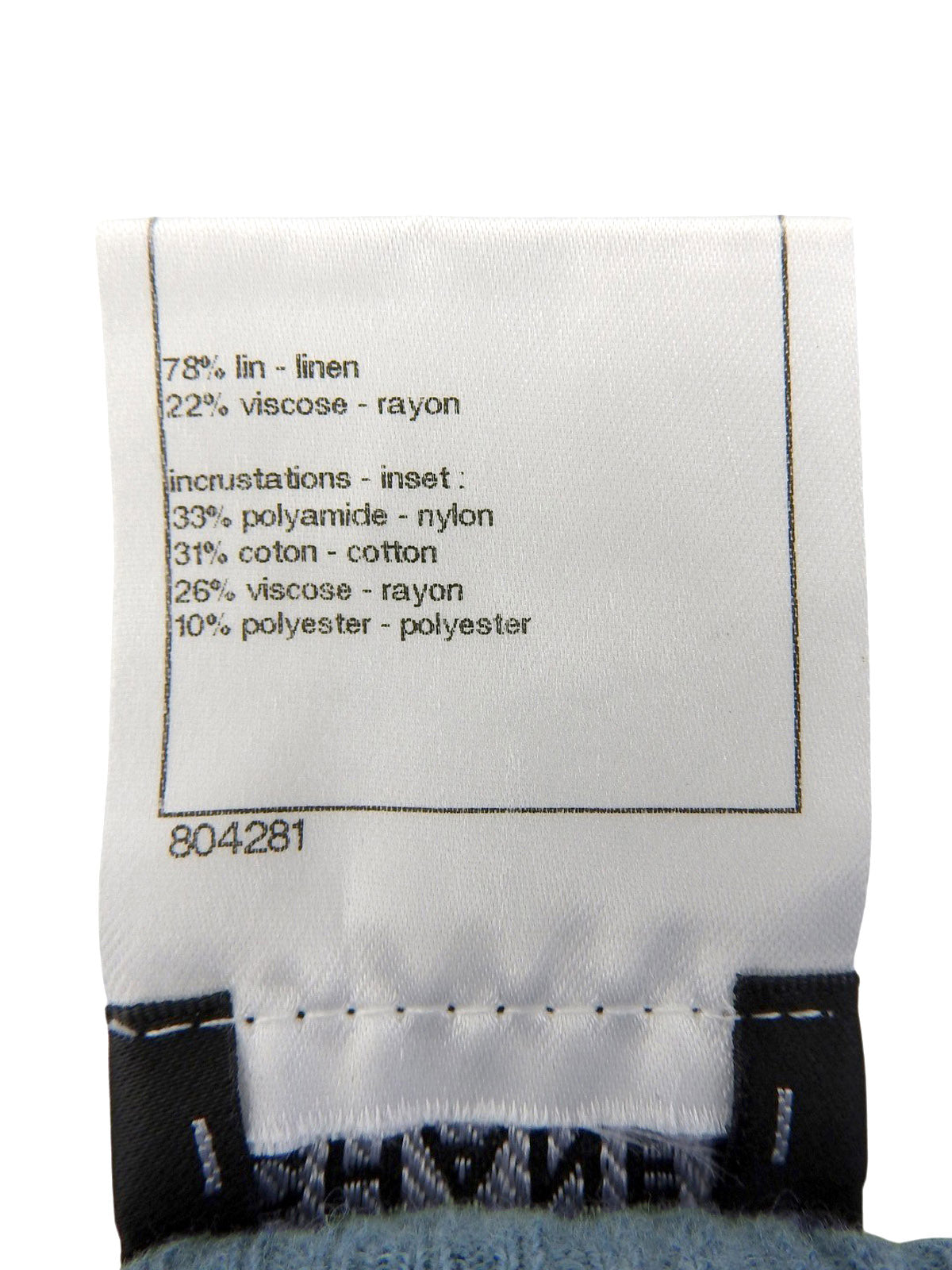 CC mark button design long sleeve top in blue/multi