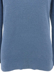 CC mark button design long sleeve top in blue/multi