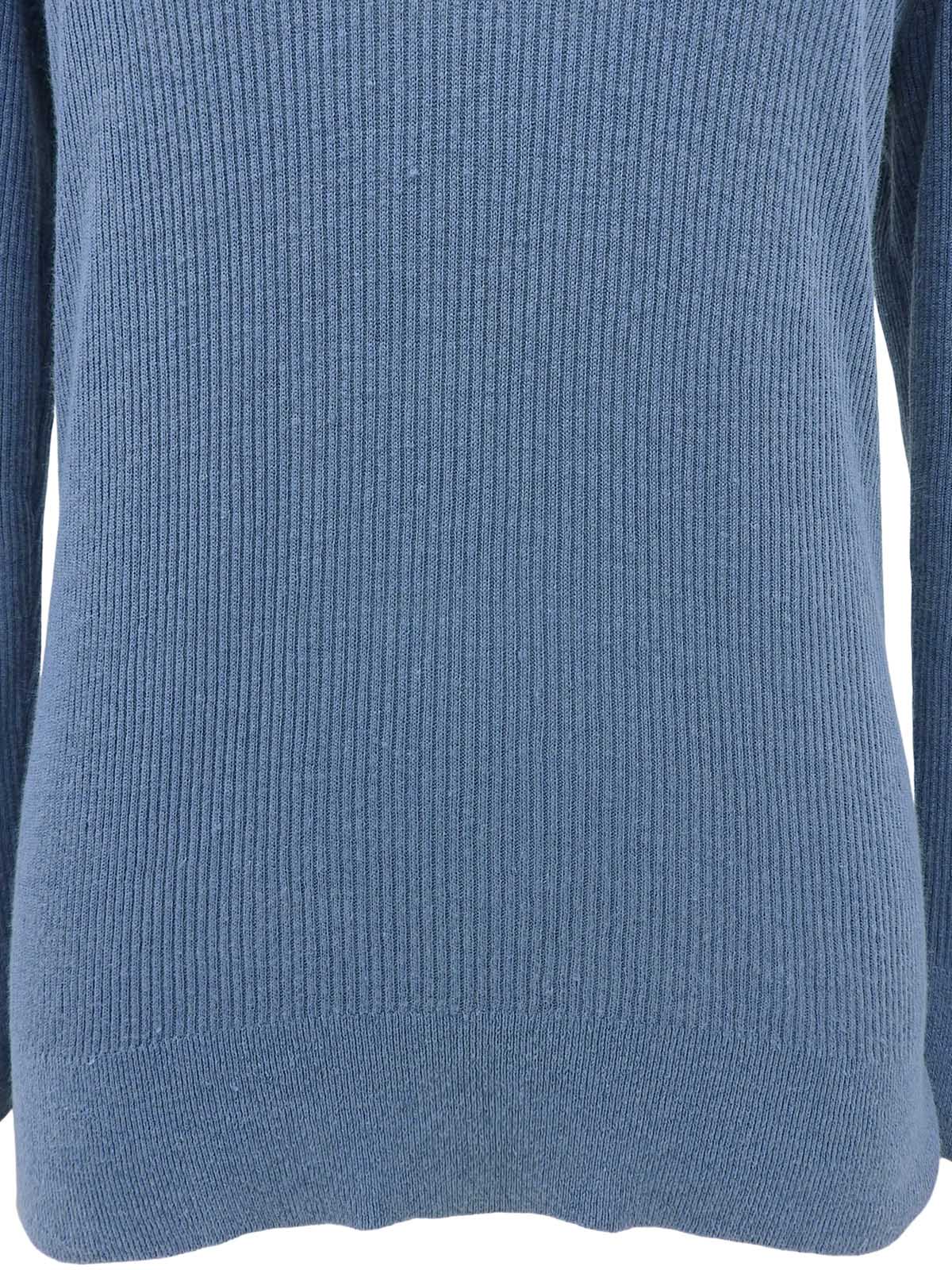 CCマークボタンデザイン長袖トップス ブルー/マルチ
