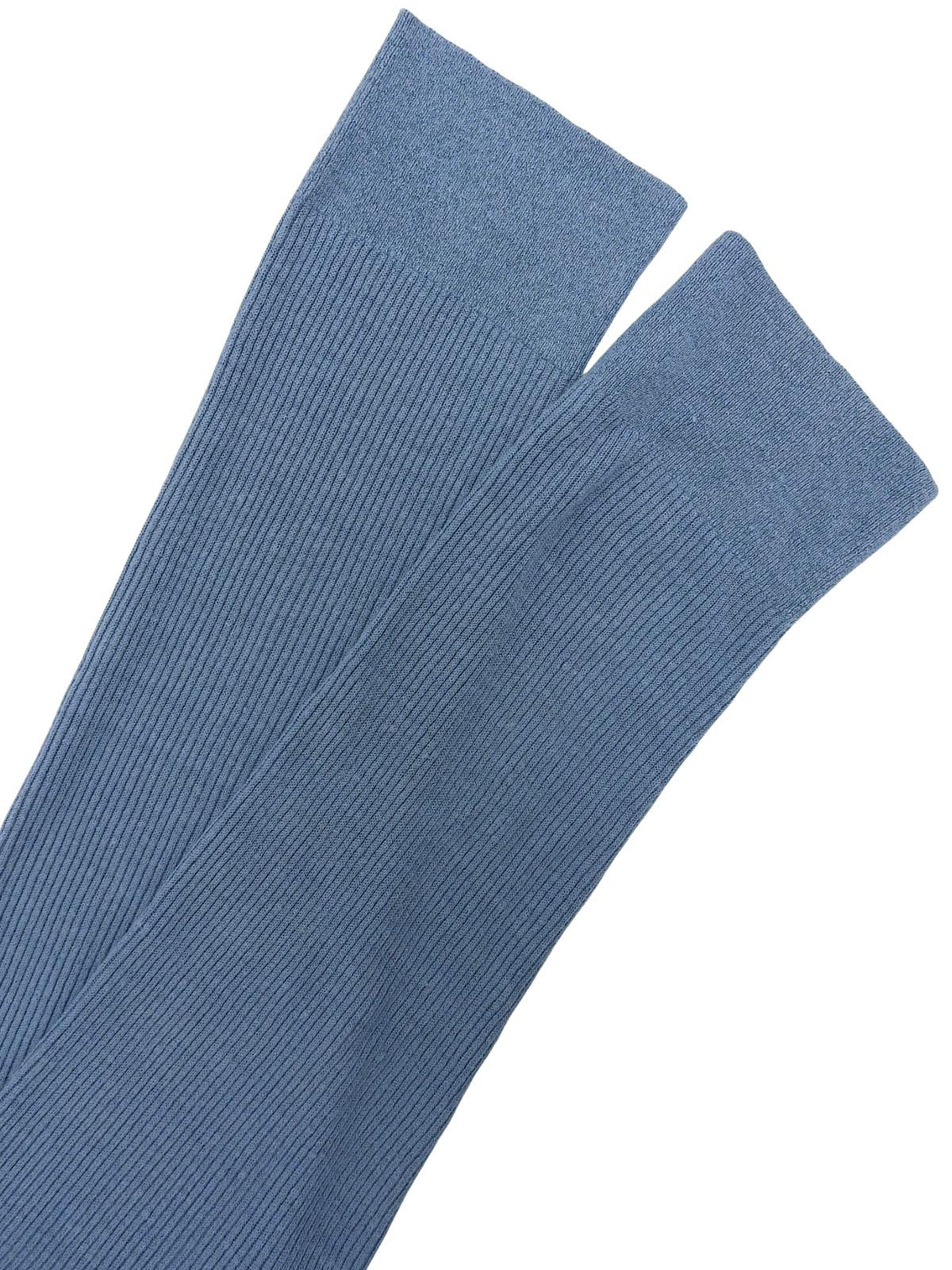 CC mark button design long sleeve top in blue/multi