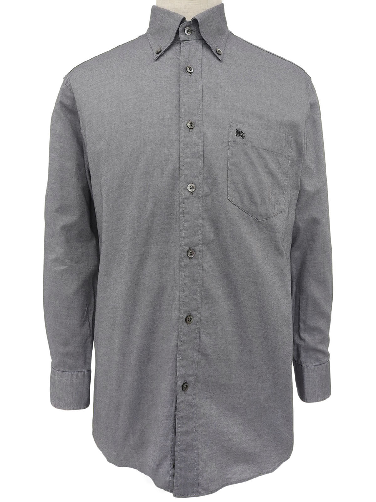 Logo embroidered long sleeve shirt in grey