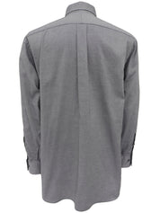 Logo embroidered long sleeve shirt in grey