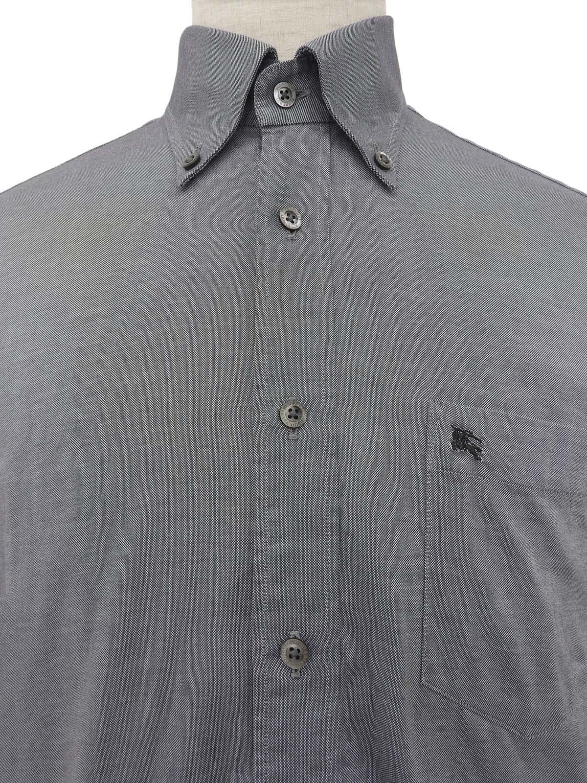 Logo embroidered long sleeve shirt in grey