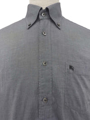 Logo embroidered long sleeve shirt in grey