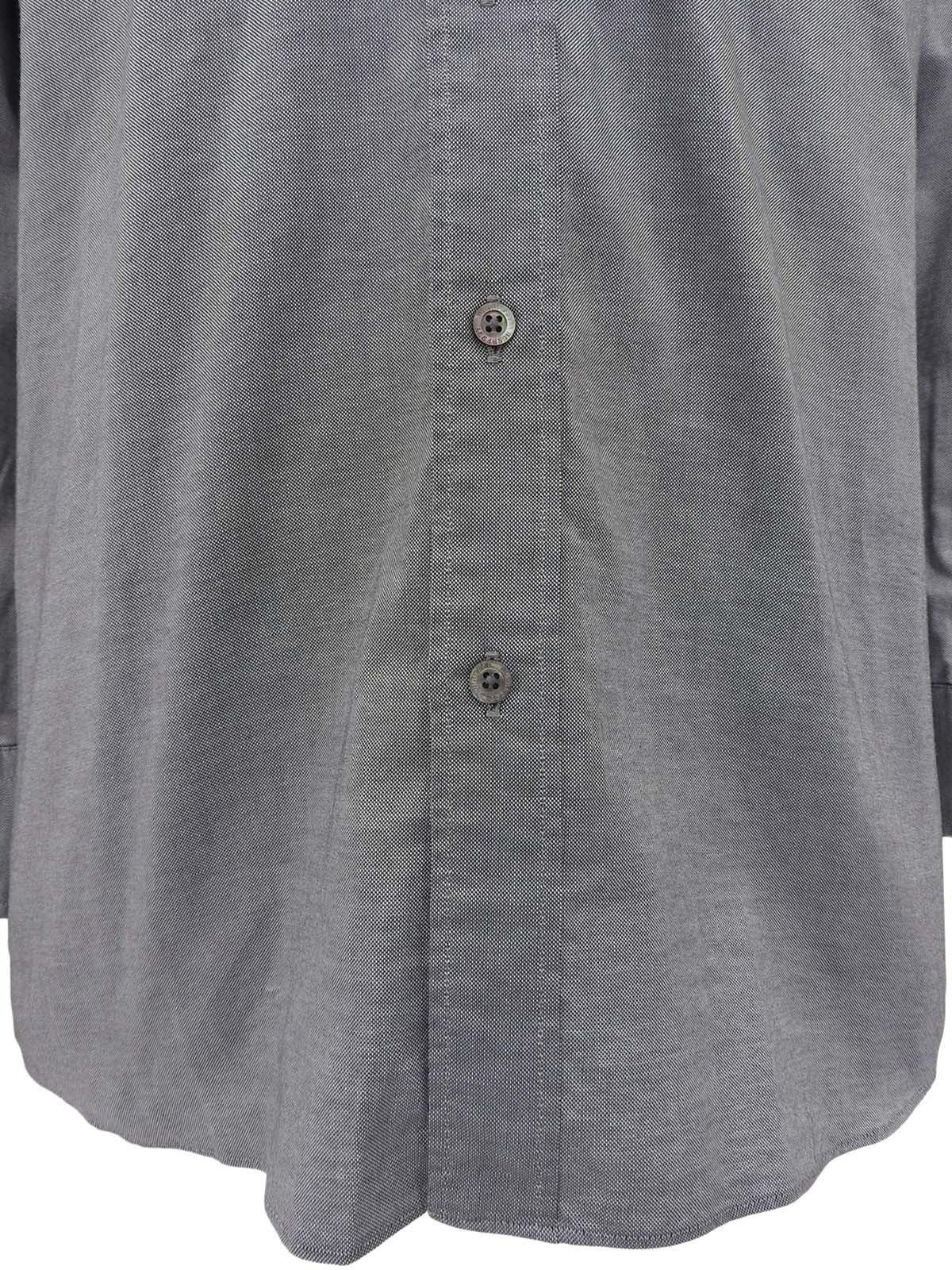 Logo embroidered long sleeve shirt in grey