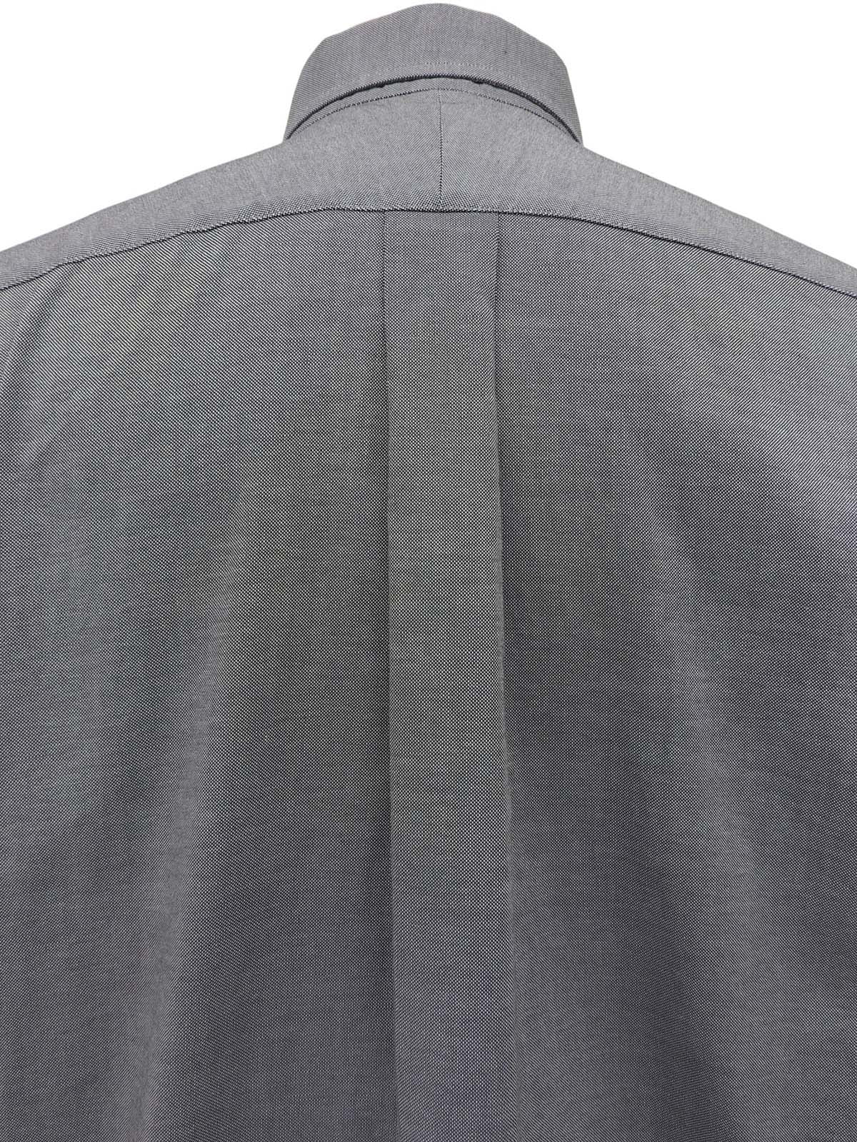 Logo embroidered long sleeve shirt in grey