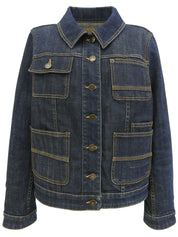 Denim logo button jacket in indigo