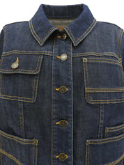 Denim logo button jacket in indigo