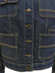 Denim logo button jacket in indigo