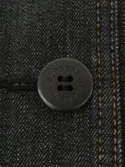 デニムロゴボタンチェックスリーブジャケット インディゴ/マルチ