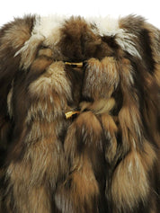 棕白色狐狸羊毛大衣