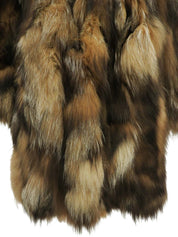 棕白色狐狸羊毛大衣