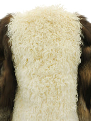 フォックスシープファーコート ブラウン/ホワイト