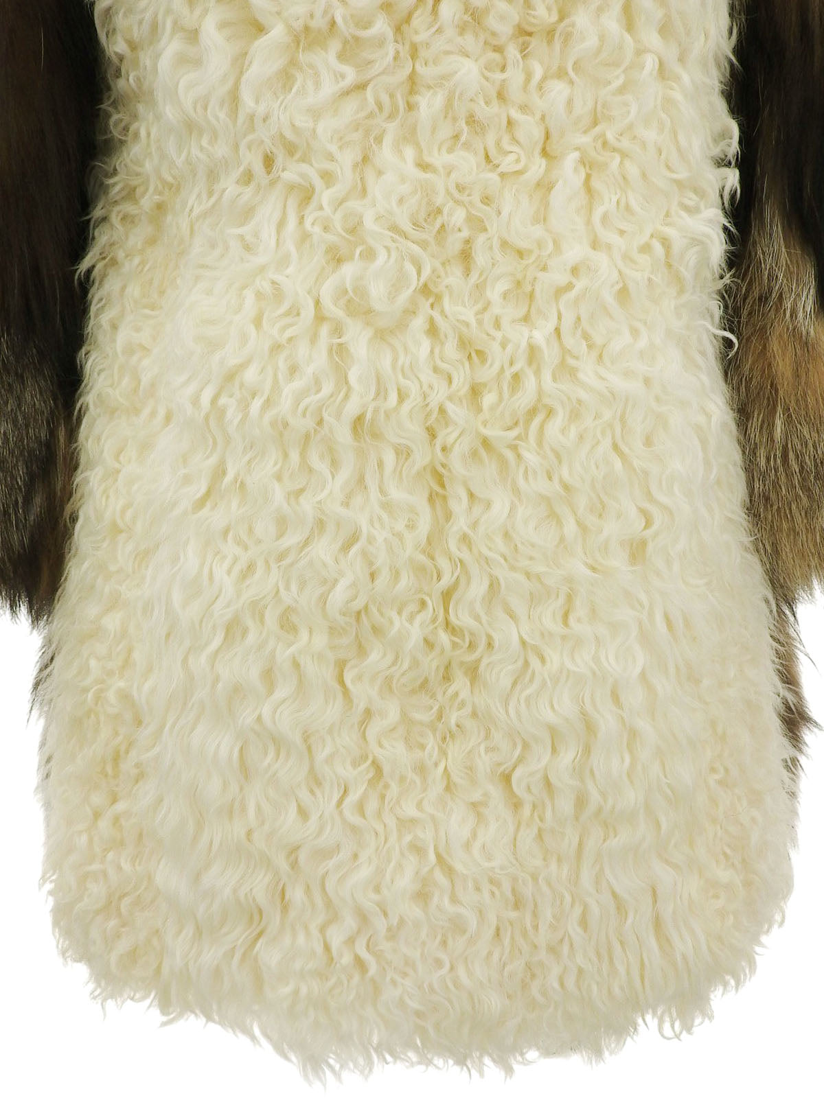 棕白色狐狸羊毛大衣