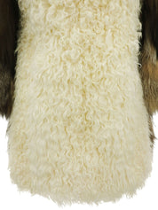 棕白色狐狸羊毛大衣