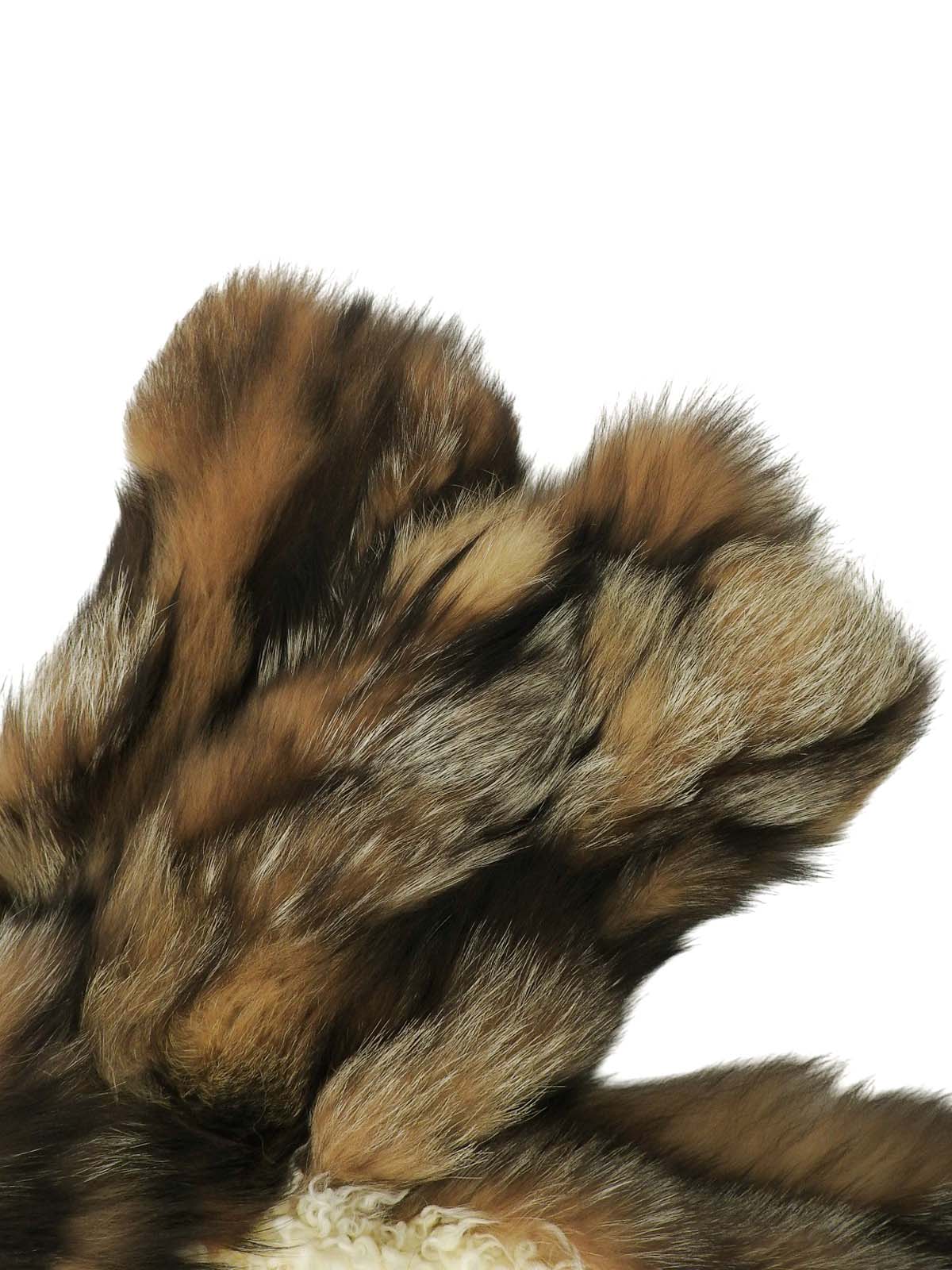 フォックスシープファーコート ブラウン/ホワイト