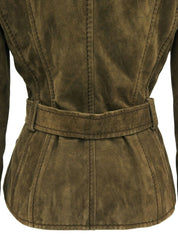 卡其色麂皮系带夹克