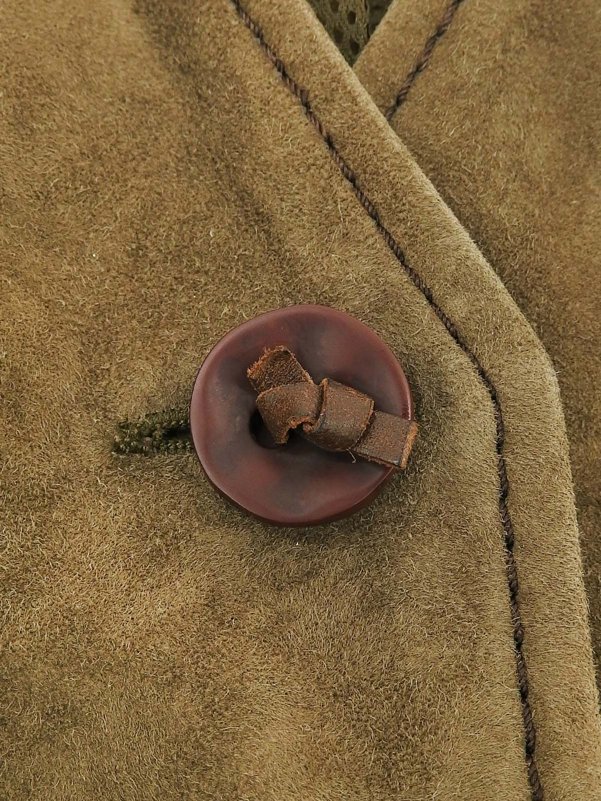 Khaki suede belted jacket