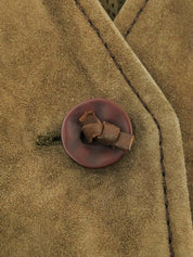 Khaki suede belted jacket