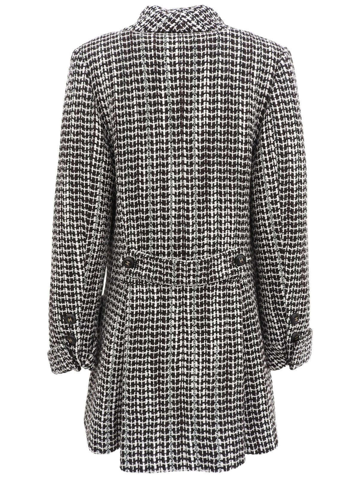 2001年製 ツイードCCマークボタンジャケット ブラウン/マルチ