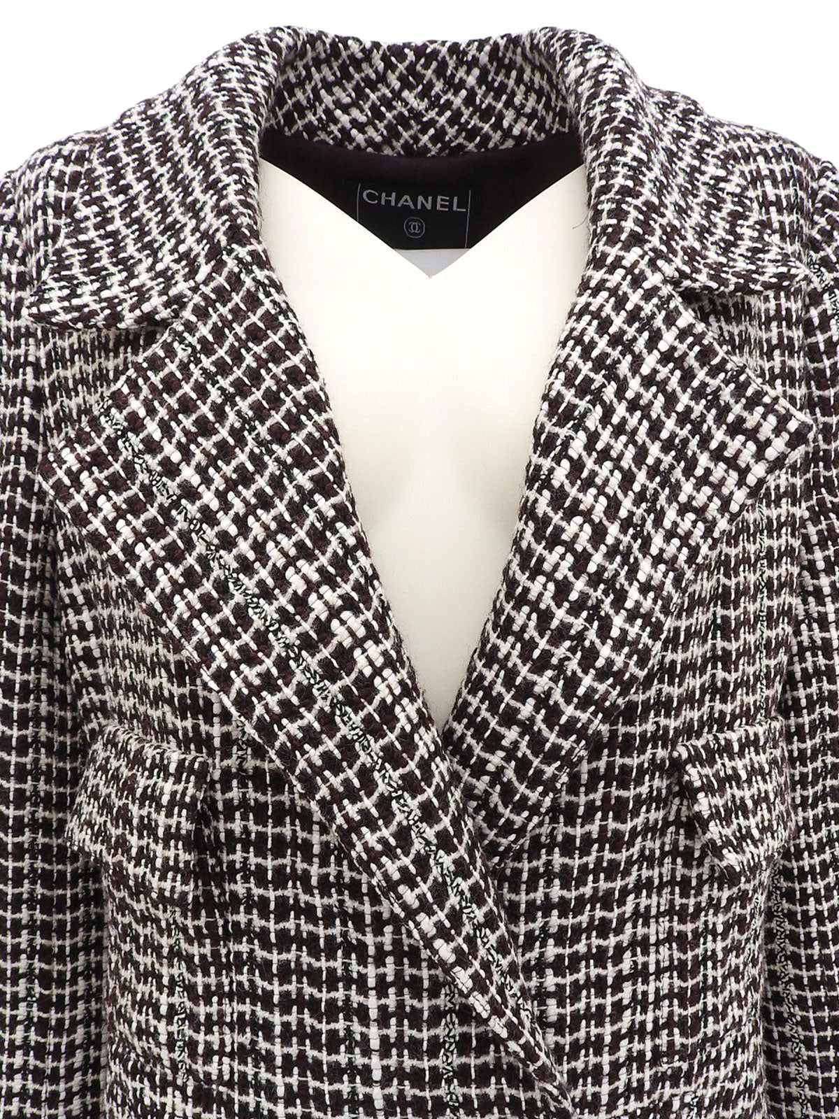 2001年製 ツイードCCマークボタンジャケット ブラウン/マルチ