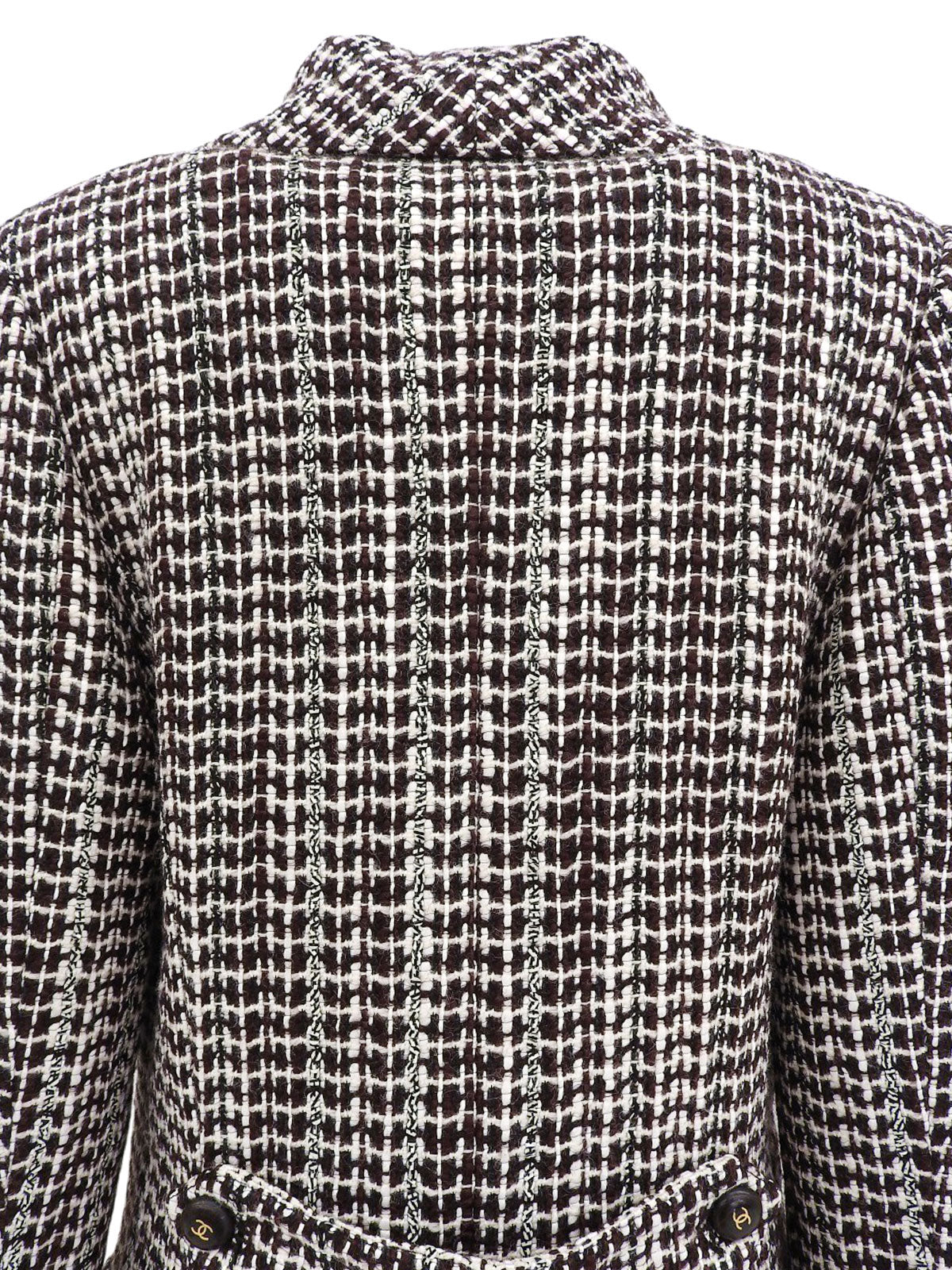 2001年製 ツイードCCマークボタンジャケット ブラウン/マルチ