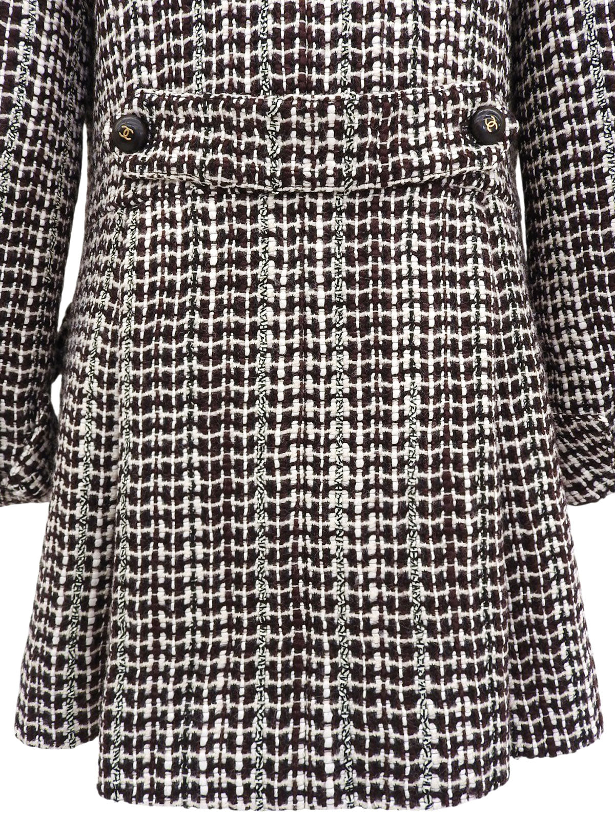 2001年製 ツイードCCマークボタンジャケット ブラウン/マルチ