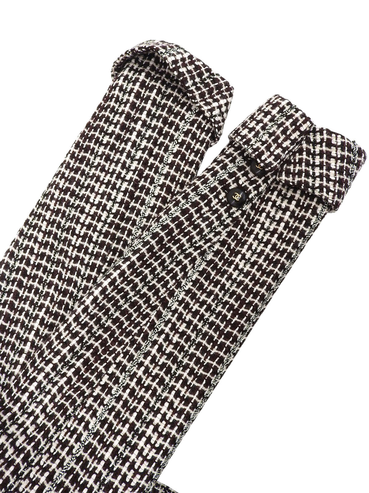 2001年製 ツイードCCマークボタンジャケット ブラウン/マルチ