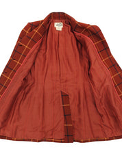 カシミアチェックパターンジャケット ブラウン/マルチ