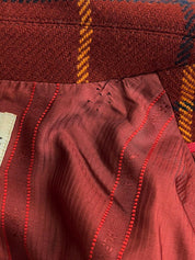 カシミアチェックパターンジャケット ブラウン/マルチ