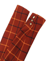 カシミアチェックパターンジャケット ブラウン/マルチ