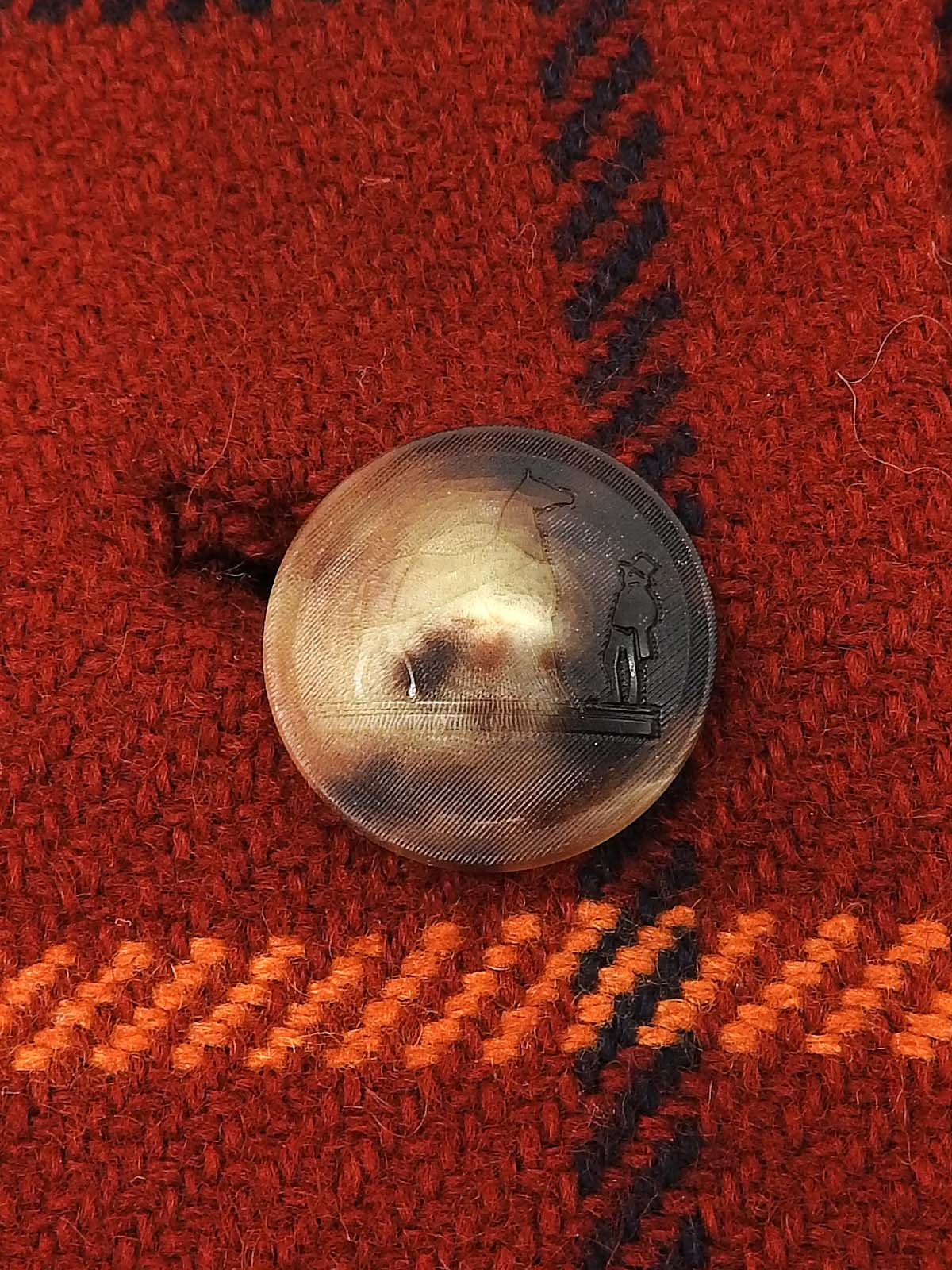 カシミアチェックパターンジャケット ブラウン/マルチ