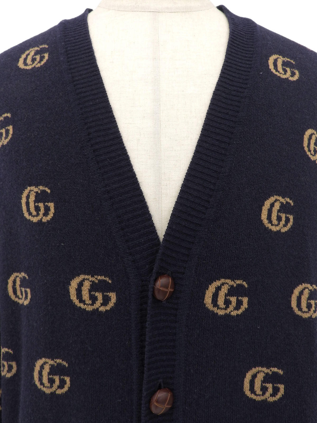 GG Pattern Cardigan Navy/Beige