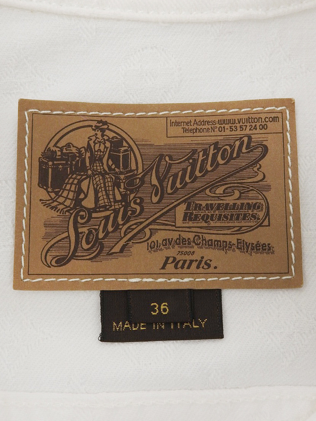 Denim Monogram Pattern Short Sleeve Jacket in White