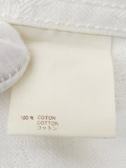 Denim Monogram Pattern Short Sleeve Jacket in White