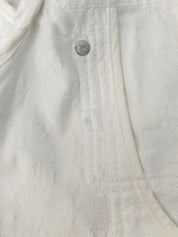 Denim Monogram Pattern Short Sleeve Jacket in White