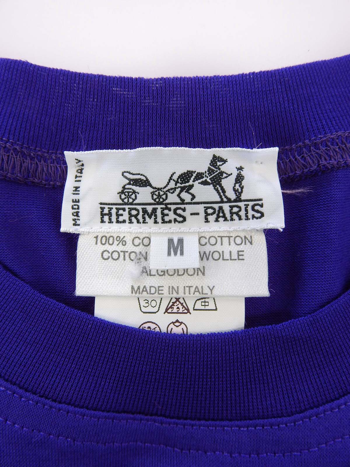 Elephant logo embroidered short sleeve T-shirt in blue