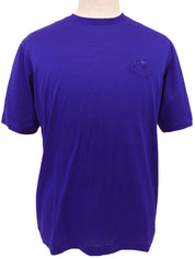 エレファントロゴ刺繍半袖Tシャツ ブルー