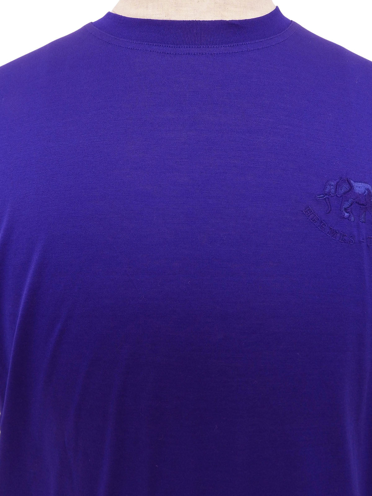 Elephant logo embroidered short sleeve T-shirt in blue