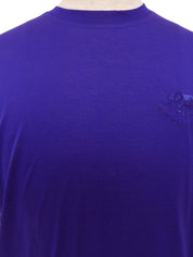 エレファントロゴ刺繍半袖Tシャツ ブルー