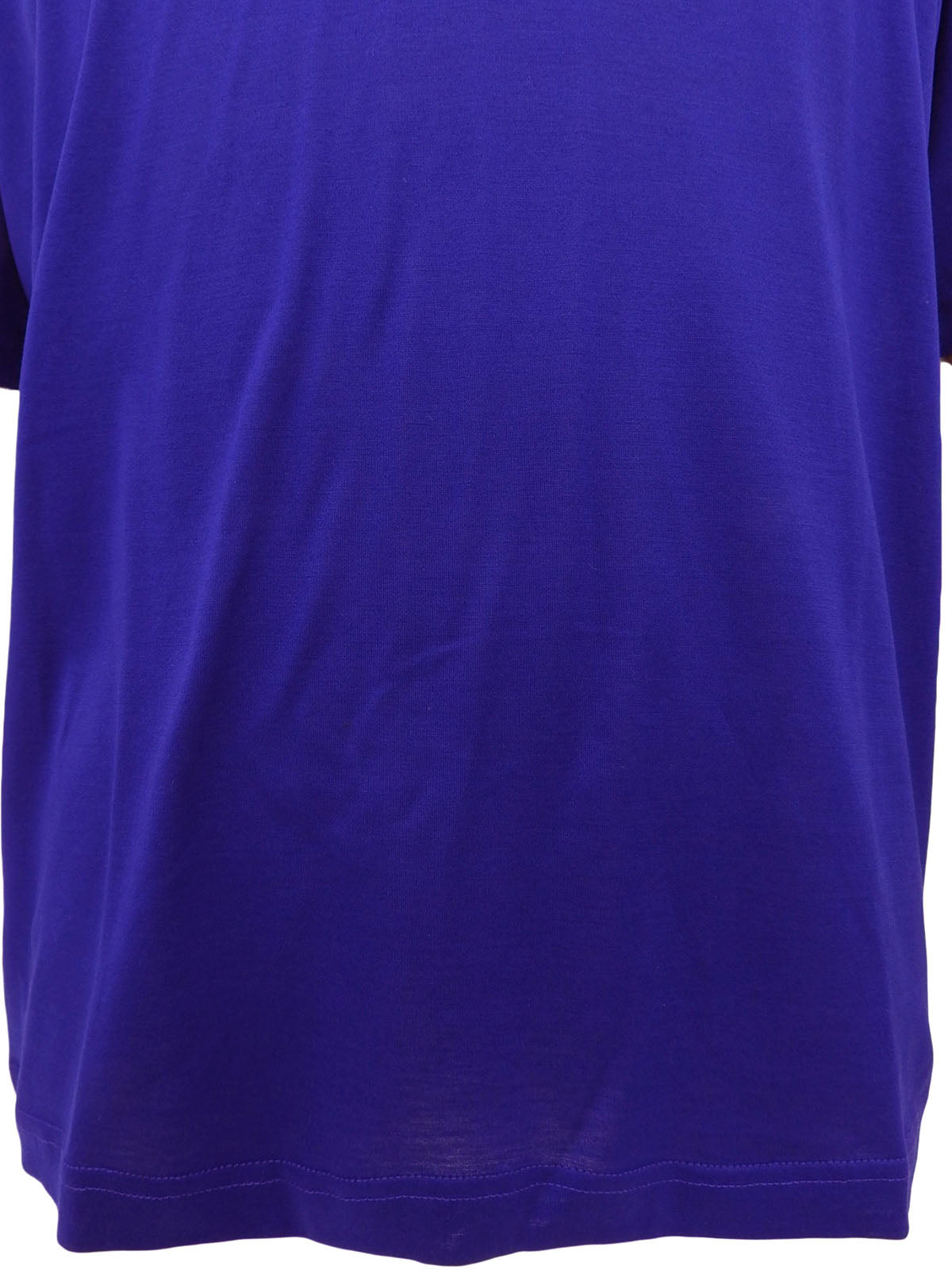 Elephant logo embroidered short sleeve T-shirt in blue