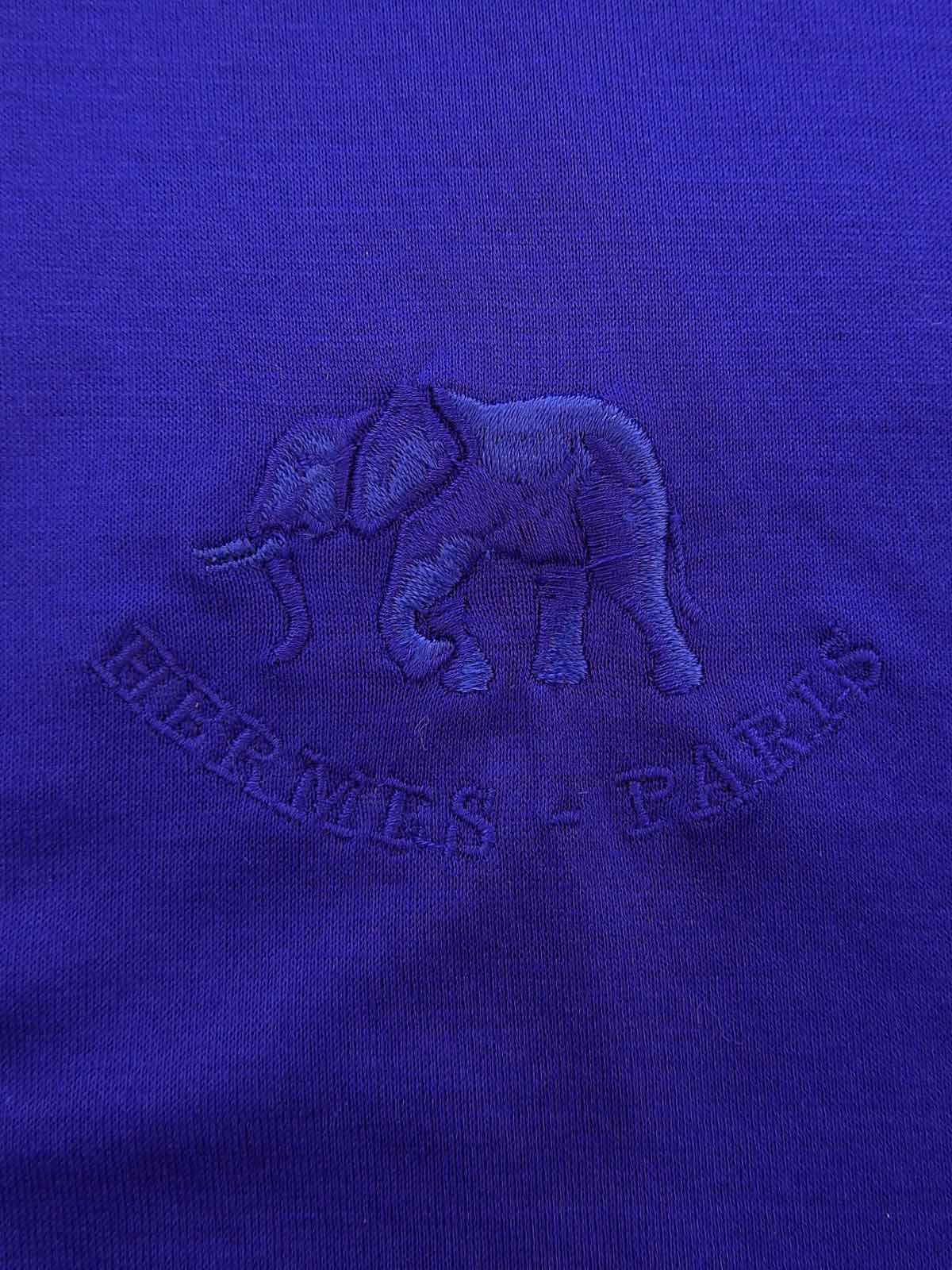 Elephant logo embroidered short sleeve T-shirt in blue
