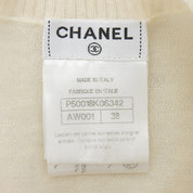 Pearl design CC mark button cardigan #38 ivory