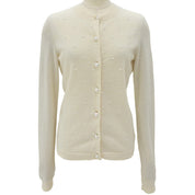 Pearl design CC mark button cardigan #38 ivory
